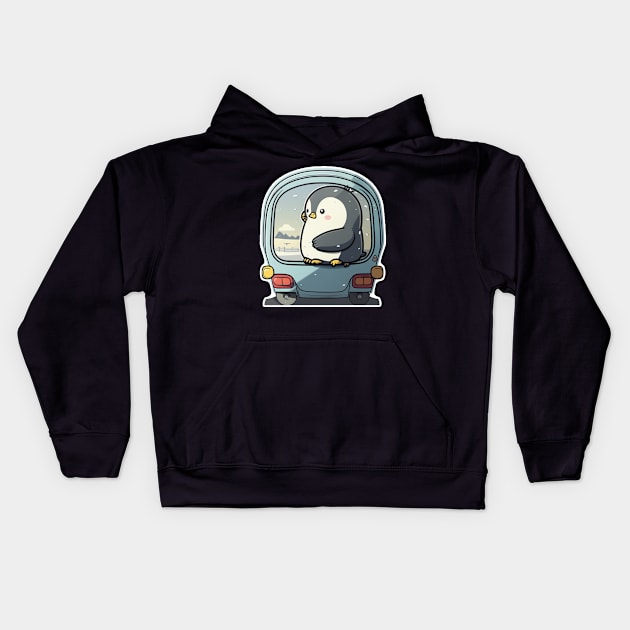 cute baby penguin Kids Hoodie by Stickandteach